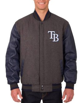 Tampa Bay Rays Charcoal and Navy Varsity Jacket