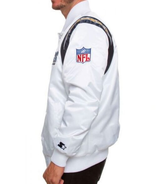 Los Angeles Chargers Bomber Satin Jacket - Image 7