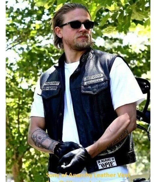Charlie Hunnam Sons of Anarchy Biker Leather Vest - Image 5