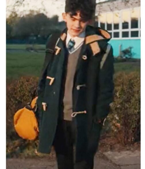 Joe Locke Heartstopper Duffle Green Coat - Image 5