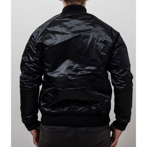 Charlotte Hornets Black Tonal Satin Jacket - Image 2