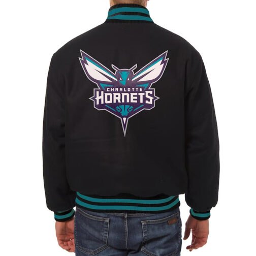 Charlotte Hornets Black Varsity Wool Jacket - Image 2
