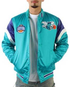 Charlotte Hornets Eastern Aqua Satin Jacket