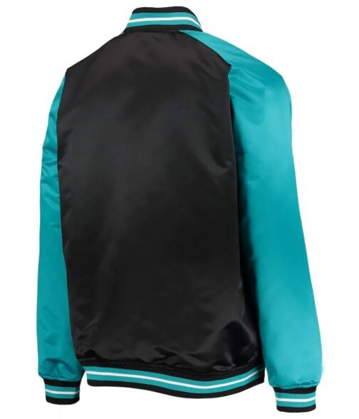Charlotte Hornets Black and Teal Hardwood Classics Reload 3.0 Jacket - Image 2