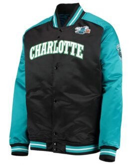 Charlotte Hornets Black and Teal Hardwood Classics Reload 3.0 Jacket