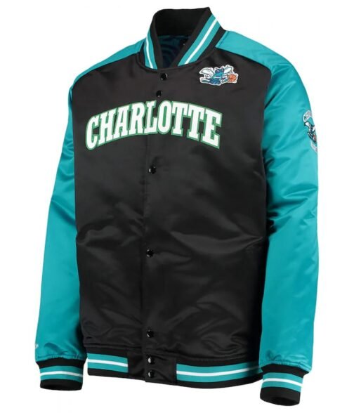 Charlotte Hornets Black and Teal Hardwood Classics Reload 3.0 Jacket