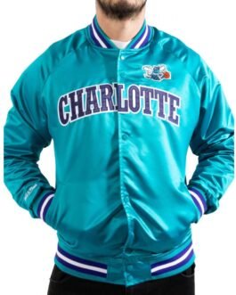 Lightweight Charlotte Hornets Teal Satin Jacket
