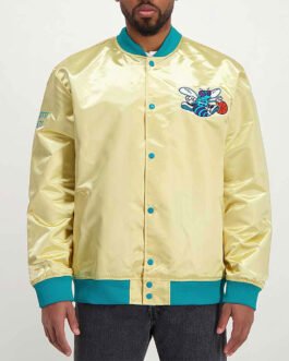 Charlotte Hornets Lightweight Gold Satin Jacket