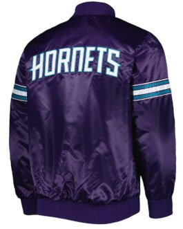 Charlotte Hornets Pick & Roll Purple Satin Jacket