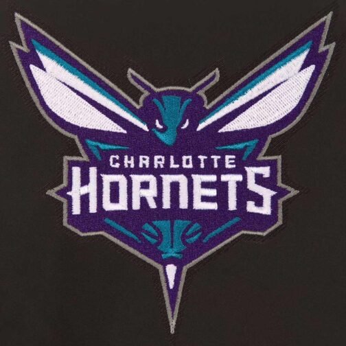Charlotte Hornets Black Poly Twill Jacket - Image 3
