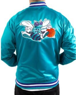 Lightweight Charlotte Hornets Teal Satin Jacket