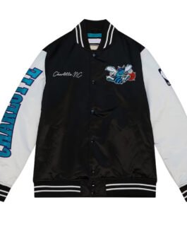 Black/White Team Origins Charlotte Hornets Satin Jacket