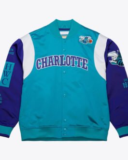 Charlotte Hornets Team Origins Teal Satin Jacket