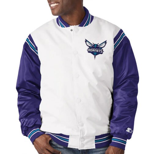 The Enforcer Charlotte Hornets Varsity Satin Jacket - Image 7