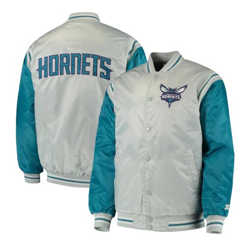 The Enforcer Charlotte Hornets Varsity Satin Jacket - Image 6