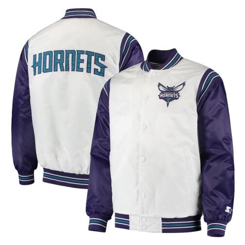 The Enforcer Charlotte Hornets Varsity Satin Jacket - Image 5