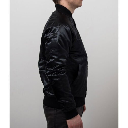 Charlotte Hornets Black Tonal Satin Jacket - Image 3