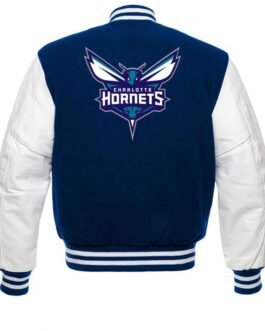 Charlotte Hornets NBA Varsity Blue and White Jacket