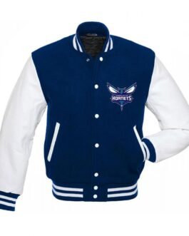 Charlotte Hornets NBA Varsity Blue and White Jacket