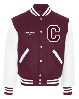 Chelmsford Lions Maroon and White Varsity Jacket