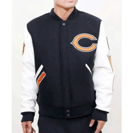 Chicago Bears Logo Letterman Jacket - Image 2