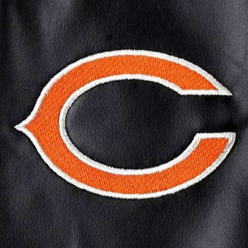 Chicago Bears Metallic Black Leather Jacket - Image 4