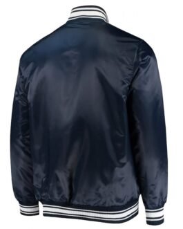 Chicago Bears Locker Room Bomber Blue Satin Jacket