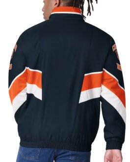 Chicago Bears Captain Navy Varsity Satin Jacket