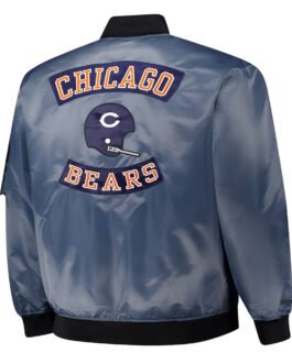 Chicago Bears Charcoal Bomber Full-Zip Jacket