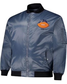 Chicago Bears Charcoal Bomber Full-Zip Jacket