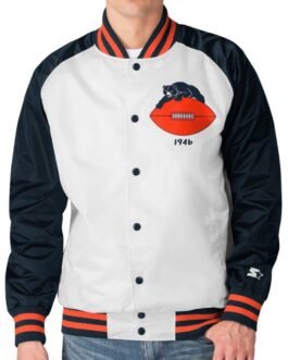 Chicago Bears Clean Up Throwback Satin Full-Snap Jacket