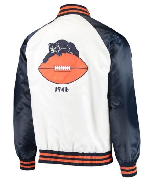 Chicago Bears Clean Up Throwback Satin Full-Snap Jacket - Image 5