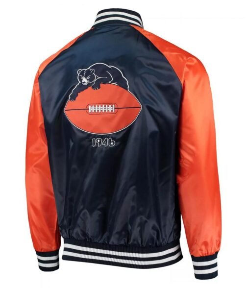 Chicago Bears Clean Up Throwback Satin Full-Snap Jacket - Image 6
