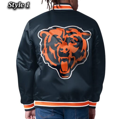 Chicago Bears Closer Navy/Orange Satin Jacket - Image 3