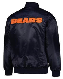 Chicago Bears Exclusive Navy Varsity Satin Jacket