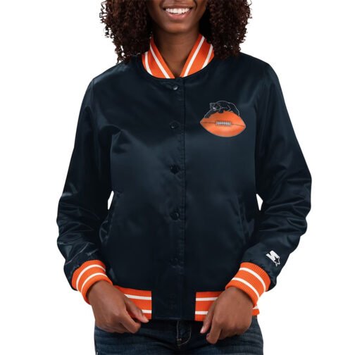 Chicago Bears Full Count Navy Satin Jacket