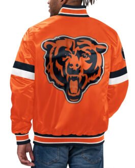 Chicago Bears Home Game Orange Satin Jacket