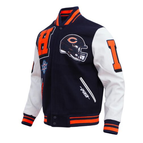 Chicago Bears Mashup Classic Rib Varsity Jacket - Image 3