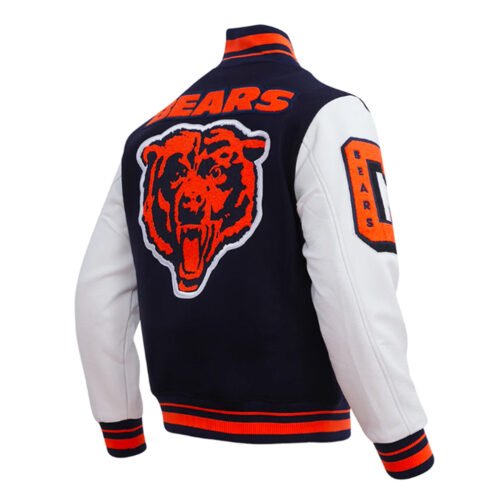 Chicago Bears Mashup Classic Rib Varsity Jacket - Image 4