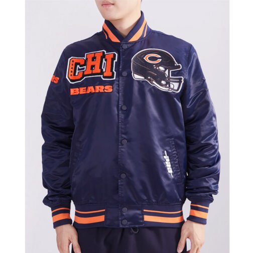 Chicago Bears Mashup Classic Rib Satin Jacket
