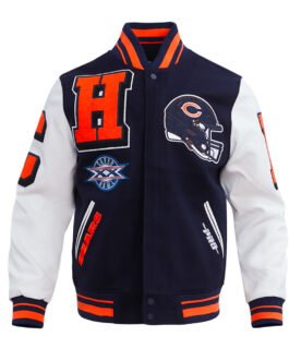 Chicago Bears Mashup Classic Rib Varsity Jacket