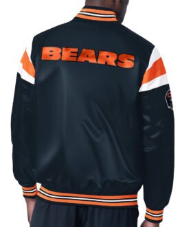 Chicago Bears Midweight Navy Satin Jacket