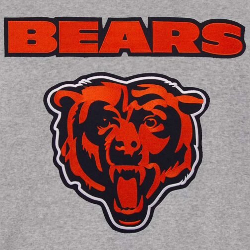 Chicago Bears Navy and Gray Varsity Wool Jacket - Image 5