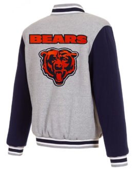 Chicago Bears Navy and Gray Varsity Wool Jacket