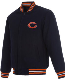 Chicago Bears Varsity Navy Blue Wool Jacket