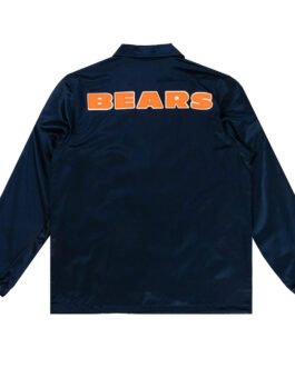 Chicago Bears Navy Satin Windbreaker