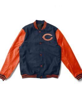 Chicago Bears Orange/Blue Letterman Jacket