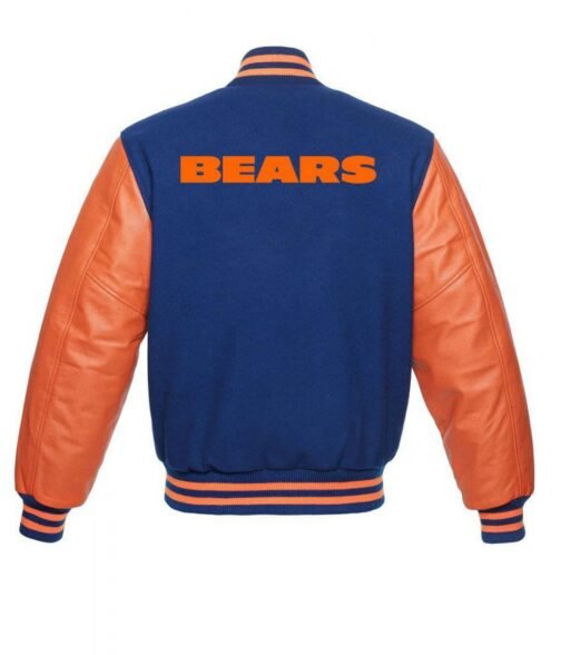 Chicago Bears NFL Varsity Orange and Blue Jacket - Image 2