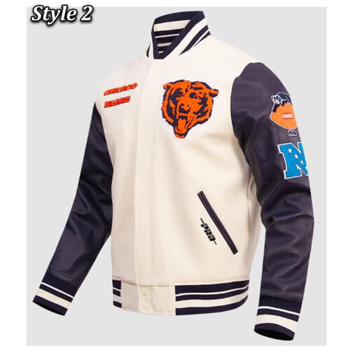 Chicago Bears Retro Classic Rib Varsity Jacket - Image 6