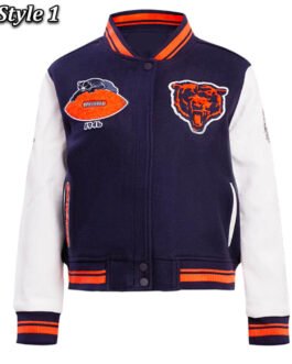 Retro Classic Rib Chicago Bears Varsity Jacket